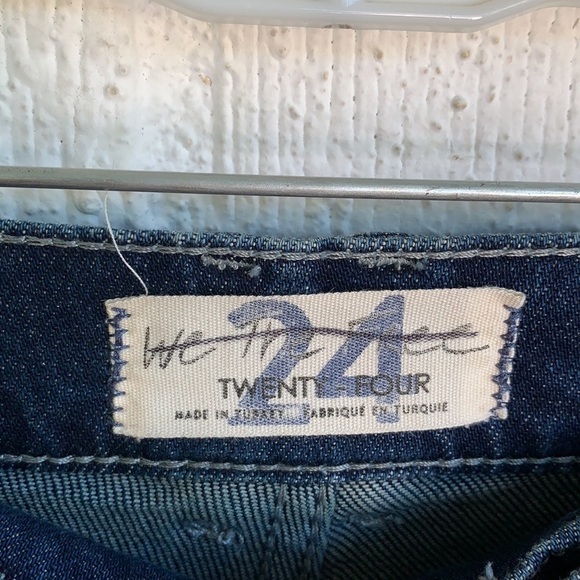 Free People High Rise Skinny Dark Wash Button Fly Denim Jeans sz 24 - Picture 5 of 9